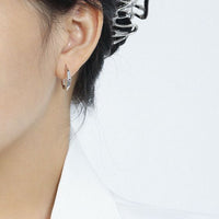 Geometric Irregular Crystal Hoop Earrings