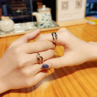 Couple Hands Embrace Adjustable 925 Sterling Silver Ring