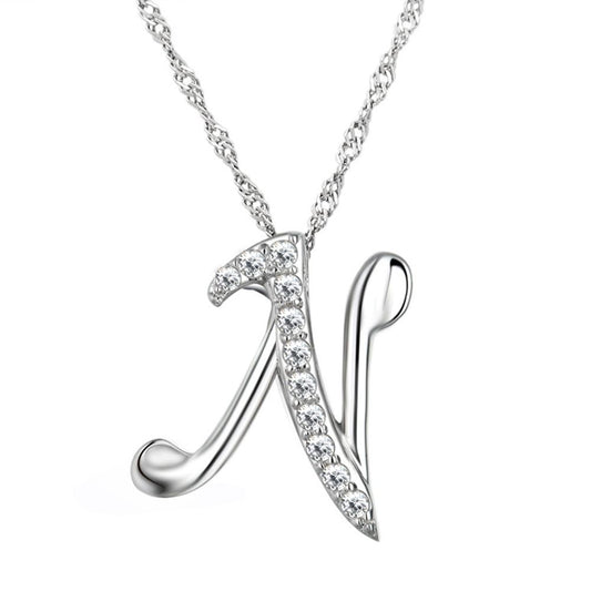 Letter N Personalized Pendant in 925 Sterling Silver