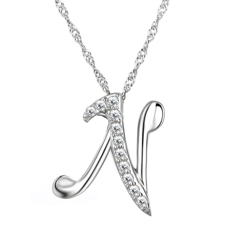 Letter N Personalized Pendant in 925 Sterling Silver