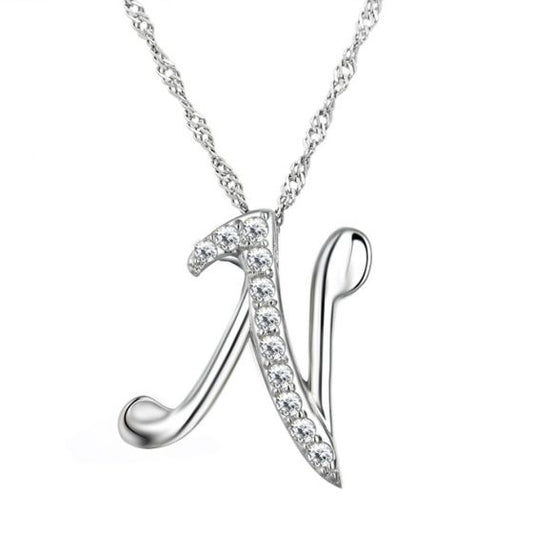 Letter N Personalized Pendant in 925 Sterling Silver