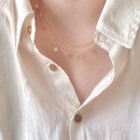 S925 Double-Layer Sequin Snake Bone Necklace