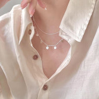 S925 Double-Layer Sequin Snake Bone Necklace