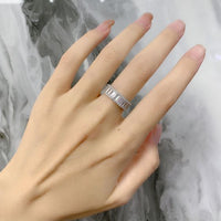 Simple Geometry Baguette Crystal Ring in 925 Sterling Silver