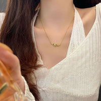 Starfish and Whale Crystal 925 Sterling Silver Necklace