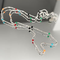 Colorful Beads Chain 925 Sterling Silver Necklace