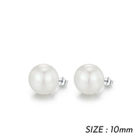 Sterling Silver Elegant Pearl Stud Earrings