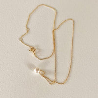 Round Shell Pearl Curb Chain Necklace, 925 Sterling Silver