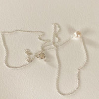 Round Shell Pearl Curb Chain Necklace, 925 Sterling Silver