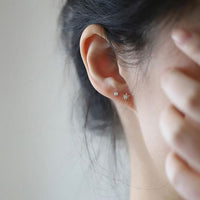 Crystal Hexagram Star Sterling Silver Stud Earrings