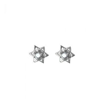 Crystal Hexagram Star Sterling Silver Stud Earrings