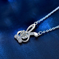 Bunny Ear Rabbit Crystal 925 Sterling Silver Necklace