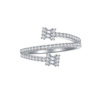 Triple Layer Crystal Adjustable Ring