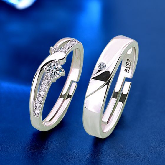 Honey Moon Twisted Cross Adjustable Couple Ring