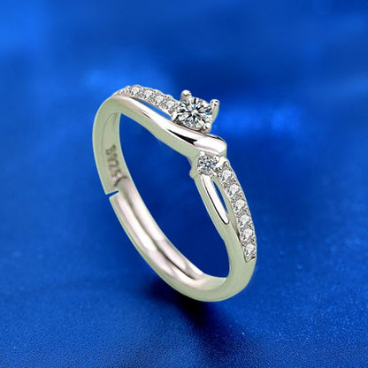 Honey Moon Twisted Cross Adjustable Couple Ring