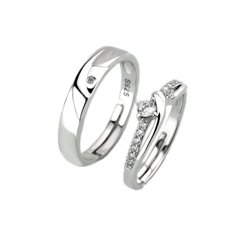 Honey Moon Twisted Cross Adjustable Couple Ring