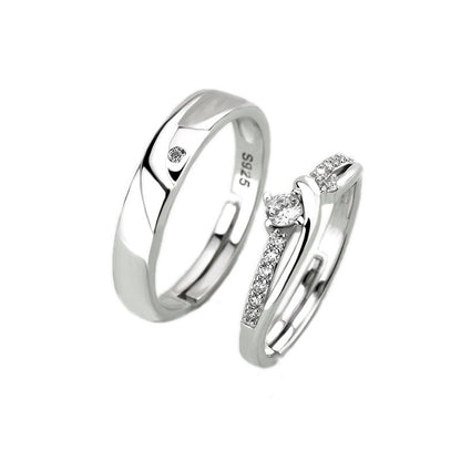 Honey Moon Twisted Cross Adjustable Couple Ring