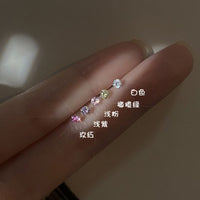 Round 2mm Crystal Sterling Silver Stud Earrings