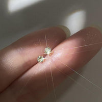 Round 2mm Crystal Sterling Silver Stud Earrings