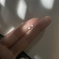 Round 2mm Crystal Sterling Silver Stud Earrings