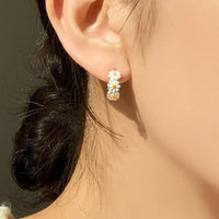 Sweet Daisy 925 Sterling Silver Hoop Earrings