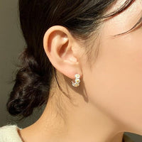 Sweet Daisy 925 Sterling Silver Hoop Earrings
