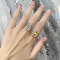 Masculine Baguette Created High Carbon Diamond Flower Ring in 925 Sterling Silver