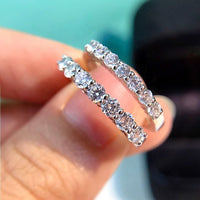 Office Crystal Lines 925 Sterling Silver Ring
