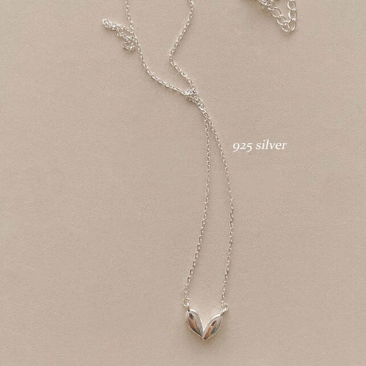 Irregular Heart 925 Sterling Silver Necklace