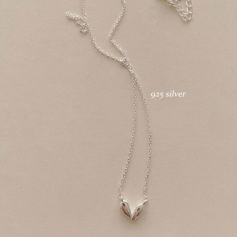 Irregular Heart 925 Sterling Silver Necklace