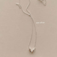 Irregular Heart 925 Sterling Silver Necklace