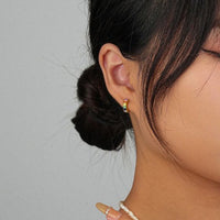 Colorful Crystal Baguette C Shape Sterling Silver Stud Earrings