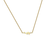 Quadrangular Stars Crystal Necklace, 925 Sterling Silver