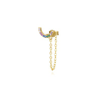 Rainbow Chain Tassel Sterling Silver Earring (Single)