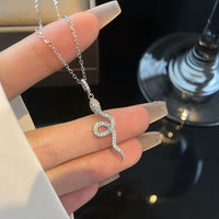 Twisted Snake Crystal Necklace in 925 Sterling Silver