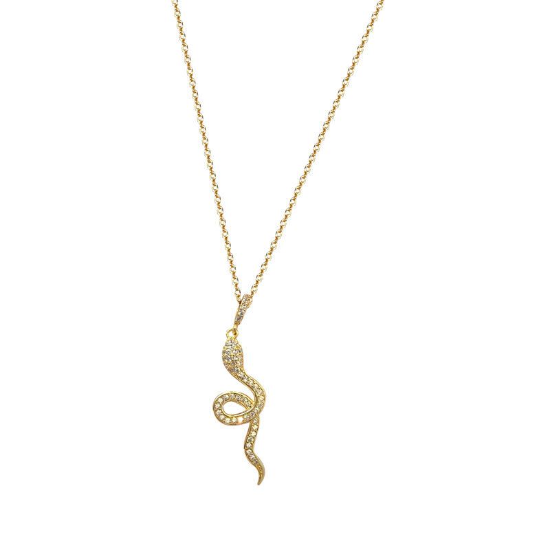 Twisted Snake Crystal Necklace in 925 Sterling Silver