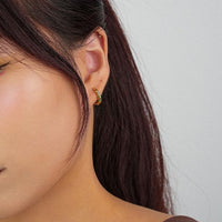 Rainbow Zircon Circle Hoop Earrings