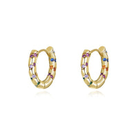 Rainbow Zircon Circle Hoop Earrings