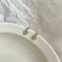 Elegant Geometry Square Crystal Drop Earrings
