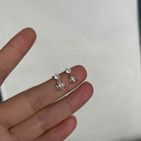 Elegant Geometry Square Crystal Drop Earrings