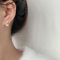 Elegant Geometry Square Crystal Drop Earrings