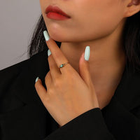 Geometry Crystal Baguette Adjustable 925 Sterling Silver Ring