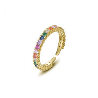 Rainbow Zircon 925 Sterling Silver Adjustable Ring