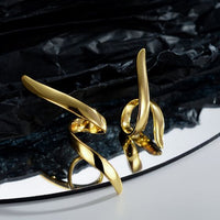 Irregular Wrapped Lines Sterling Silver Stud Earrings