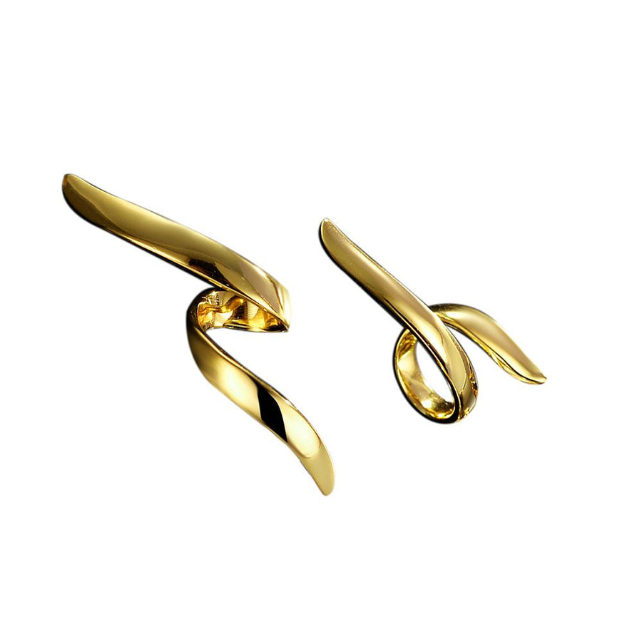 Irregular Wrapped Lines Sterling Silver Stud Earrings