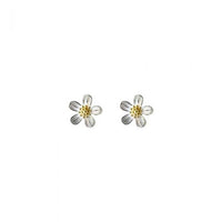 White Daisy S999 Sterling Silver Stud Earrings