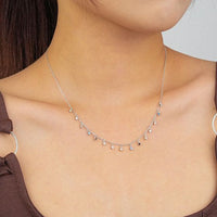 Round Crystal Four-Claw 925 Sterling Silver Necklace
