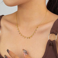 Round Crystal Four-Claw 925 Sterling Silver Necklace