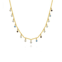 Round Crystal Four-Claw 925 Sterling Silver Necklace