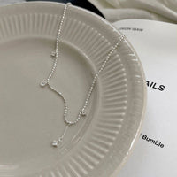 Crystal Teardrop Tassel Stacker Necklace